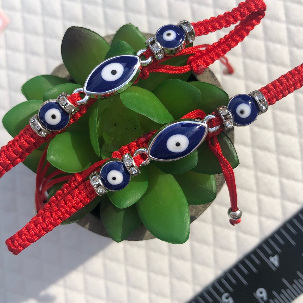 Beautiful Red Adjustable Bracelets With Evil Eye … - image 2